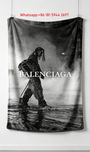 Balenciaga Black White Photo Flannel Throw Blanket for Sofa Couch Wall Decor BA103